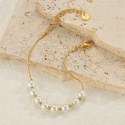 Браслеты из круглых бусин с имитацией жемчуга LN2093-1