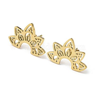 Серьги-гвоздики из нержавеющей стали 304 EJEW-H122-03G-1