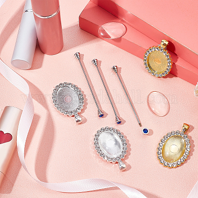 Наборы для самостоятельного изготовления овальной подвески-броши DIY-CA0004-04-1