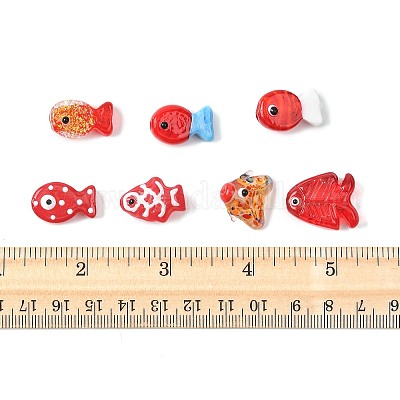 14 шт. 7 вида окрашенных стеклянных бусин LAMP-FS0001-64-1