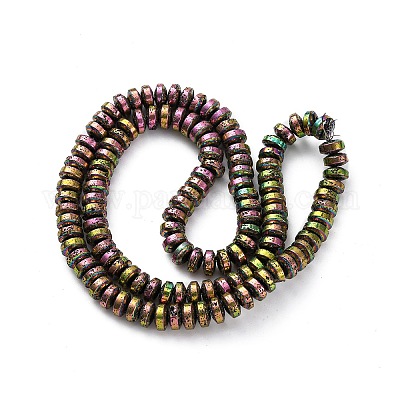 Гальванические бусины из натуральной лавы G-A256-E01-01B-1