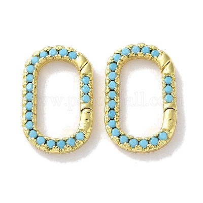 Застежки из латуни с микропаве и цирконием X-KK-Z039-06A-G-1