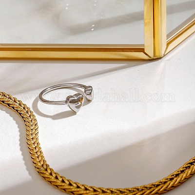 Регулируемые открытые манжетные кольца из нержавеющей стали 304 RJEW-Z091-03P-1