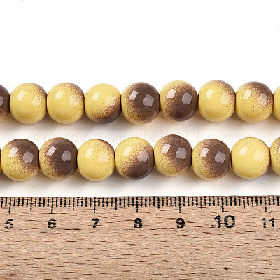 Выпечка окрашенные стеклянные бусины пряди X1-DGLA-N012-10mm-09-1