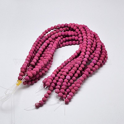 Круглые бусины из натурального камня лавы X-G-I124-6mm-05-1