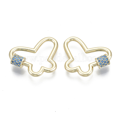 Латунь микропаве кубический цирконий винт карабин подвески с замком KK-R136-071B-NF-1