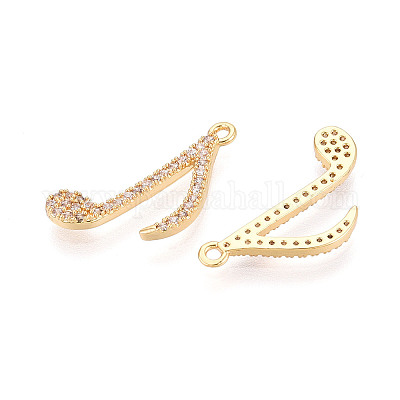 Латунные микропаве прозрачные подвески с фианитом KK-T074-110B-G-1