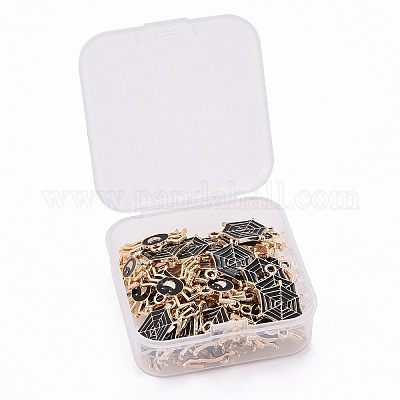 50шт 2 стиля подвески из сплава с покрытием из легкого золота ENAM-LS0001-28LG-1