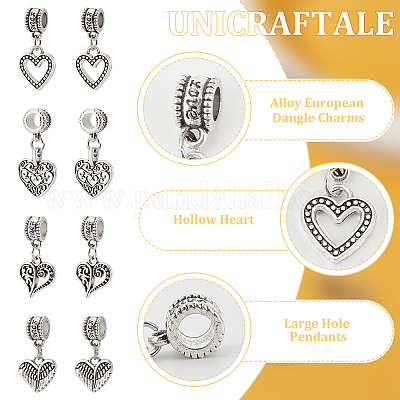 32шт 4 стиля сплава европейские висячие подвески в тибетском стиле FIND-UN0015-62-1