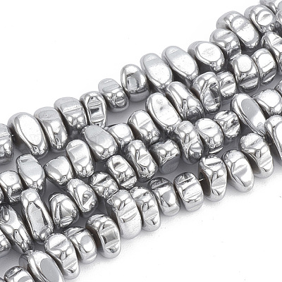 Гальванизировать немагнитных синтетический гематит бисер пряди X-G-T061-102O-1