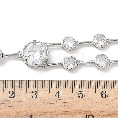 Ожерелья из латуни с прозрачными кубическими цирконами и паве NJEW-G183-06P-02-1