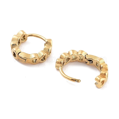 Ионное покрытие (ip) 304 нержавеющая сталь полые серьги-кольца в форме сердца для женщин EJEW-C096-06G-1