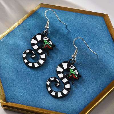 Серьги-подвески в виде дракона из сплава EJEW-R011-01P-1