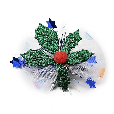 Заколка для волос из фетра с блестками на рождественскую тематику из крокодиловой кожи PHAR-U002-01I-1