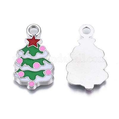 Рождественская елка сплава эмали подвески X-ENAM-R041-18-1