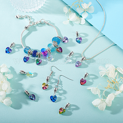 32 шт. 8 стиля ab цвет прозрачное стекло европейские подвески-шармы PALLOY-GA00045-1