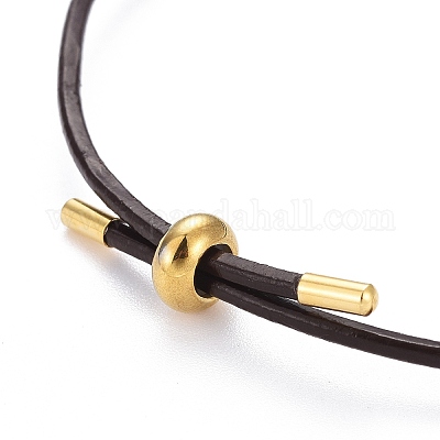 Регулируемые браслеты-слайдеры из искусственной кожи BJEW-F412-05G-B-1