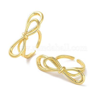 Кольцо из латуни с открытой манжетой RJEW-E292-07G-1