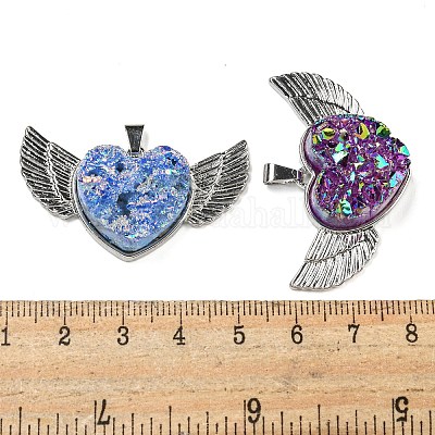 Подвески из электропокрытого натурального агата-друза G-G131-03P-1