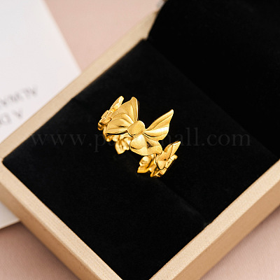 Регулируемые открытые манжетные кольца из нержавеющей стали 304 RJEW-K294-04G-1