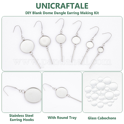 Набор для самостоятельного изготовления пустых куполообразных сережек DIY-UN0005-65-1