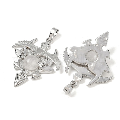 Подвески-треугольники из натурального кварца G-G293-01P-22-1