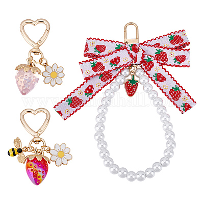 3 шт. подвеска из клубники HJEW-HY00122-1
