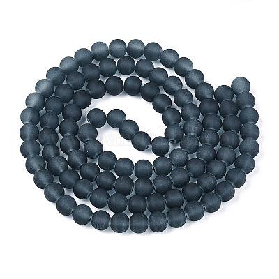 Матовые прозрачные стеклянные бусины GLAA-S031-8mm-12-01-1