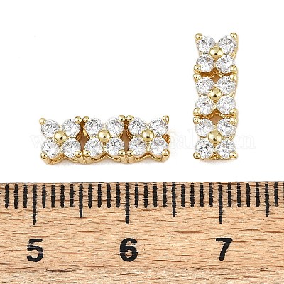 Экологичные прямоугольные подвески из латуни с микропаве и кубическим цирконием ZIRC-M087-10G-NR-1-1