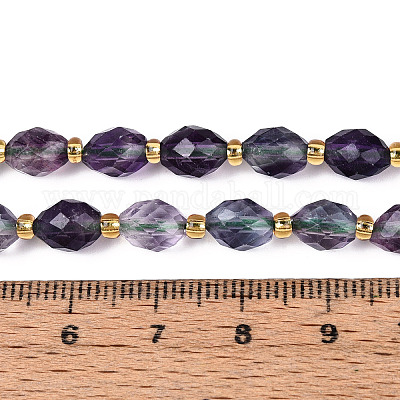 Природных красочные флюорита бисер нитей G-N342-35-8x6-11-1