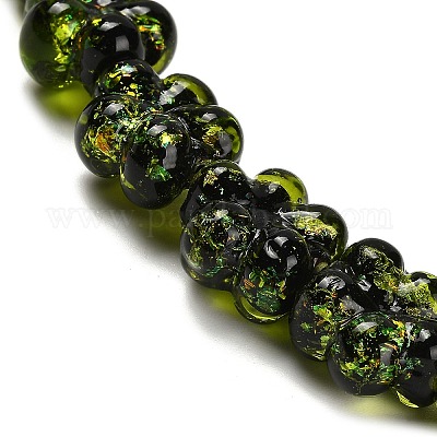 Нити стеклянных бусин из дихроичной фольги ручной работы DICH-U001-04F-1