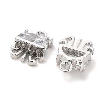 Латунь стекло амулеты KK-C054-08P-1