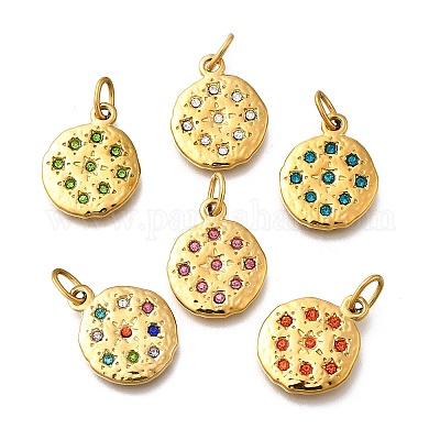 Подвески из нержавеющей стали 304 со стразами STAS-R159-54G-1