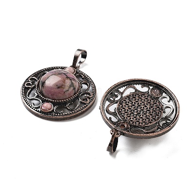 Природные подвески родонит G-Q158-03A-R15-1