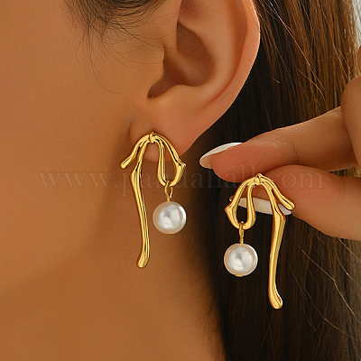 Серьги-гвоздики с бантом из нержавеющей стали YX2216-1