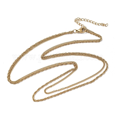 Двухслойные ожерелья из нержавеющей стали 304 с цепочкой для женщин NJEW-U050-02A-G-1