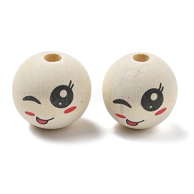 Печатные деревянные европейские бусины схима WOOD-G023-14B-1