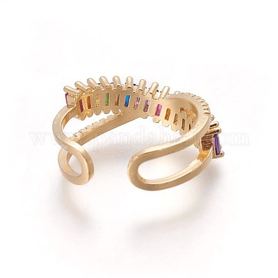 Кубического циркония кольца манжеты RJEW-P074-11G-1