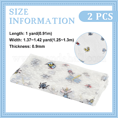 Ткань из полиэстера с кружевной вышивкой и рисунком насекомых для платья SENE-WH0003-26-1