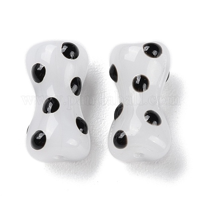 Ручной работы ухабистым Шарики Lampwork LAMP-C012-01G-1