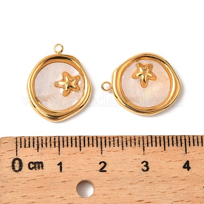 Подвески из натуральной ракушки из нержавеющей стали 304 STAS-Z145-07G-03A-1