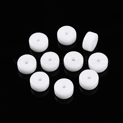 Непрозрачные однотонные стеклянные бусины GLAA-N007-6x3mm-A10-1