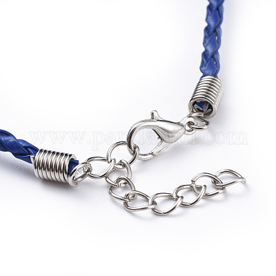 Модный имитация плетеный кожаный браслет материалы BJEW-S076-007-1