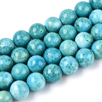 Окрашенные синтетические нити окаменелых бусин G-T139-8mm-66F-1