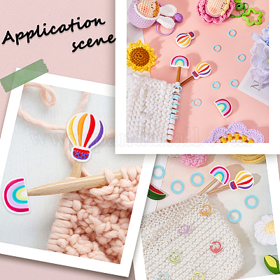 4 шт. 2 стиля силиконовые защитные фиксаторы для спиц с изображением воздушного шара и радужных бусин DIY-SC0023-90-1