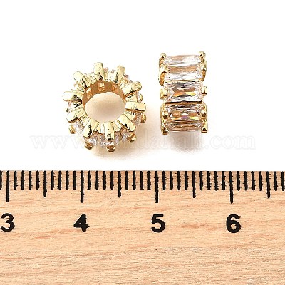 Латунь микро проложить кубический цирконий европейский спейсер бисер KK-L230-09G-02-1