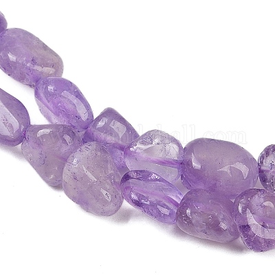Нити бусин из натурального лавандового аметиста G-Q060-E16-1