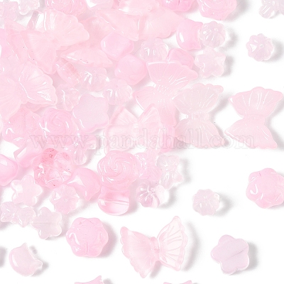 120 шт. 8 вида прозрачных стеклянных бусин-спрей GLAA-FS0002-25-1