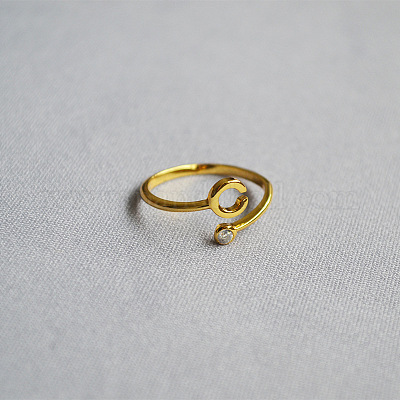 Латунные кольца-манжеты с микропаве и прозрачным цирконием для женщин WG54647-03-1