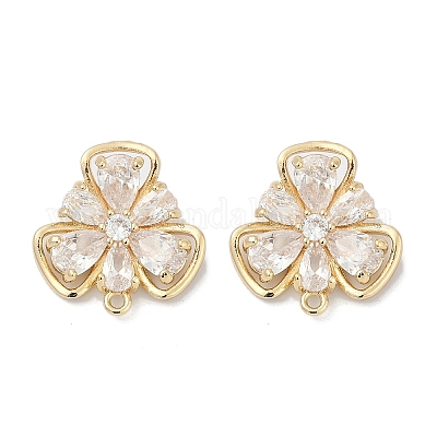 Латунные серьги-гвоздики из циркония KK-Z094-09G-1